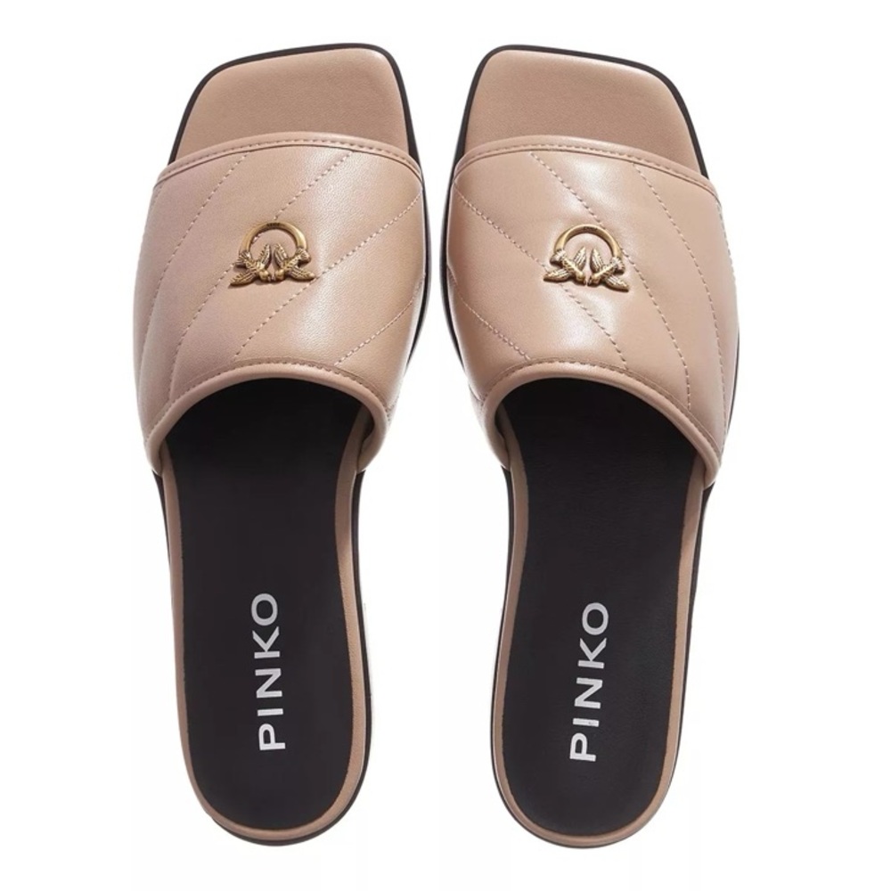 PINKO Flat Sandals Napa Leather Size 36